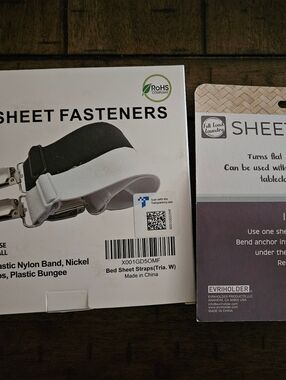 Sheet Fasteners Bed Sheet Straps - Black and White